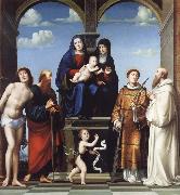 The Virgin and Child and Saint Anne Enthroned with Saints Sebstian,Paul,John,Lawrence and Benedict